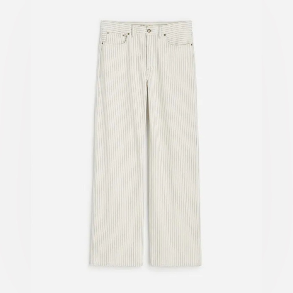 Madewell Low-Slung Baggy Jeans Size 33 Grey Railroad Stripe
